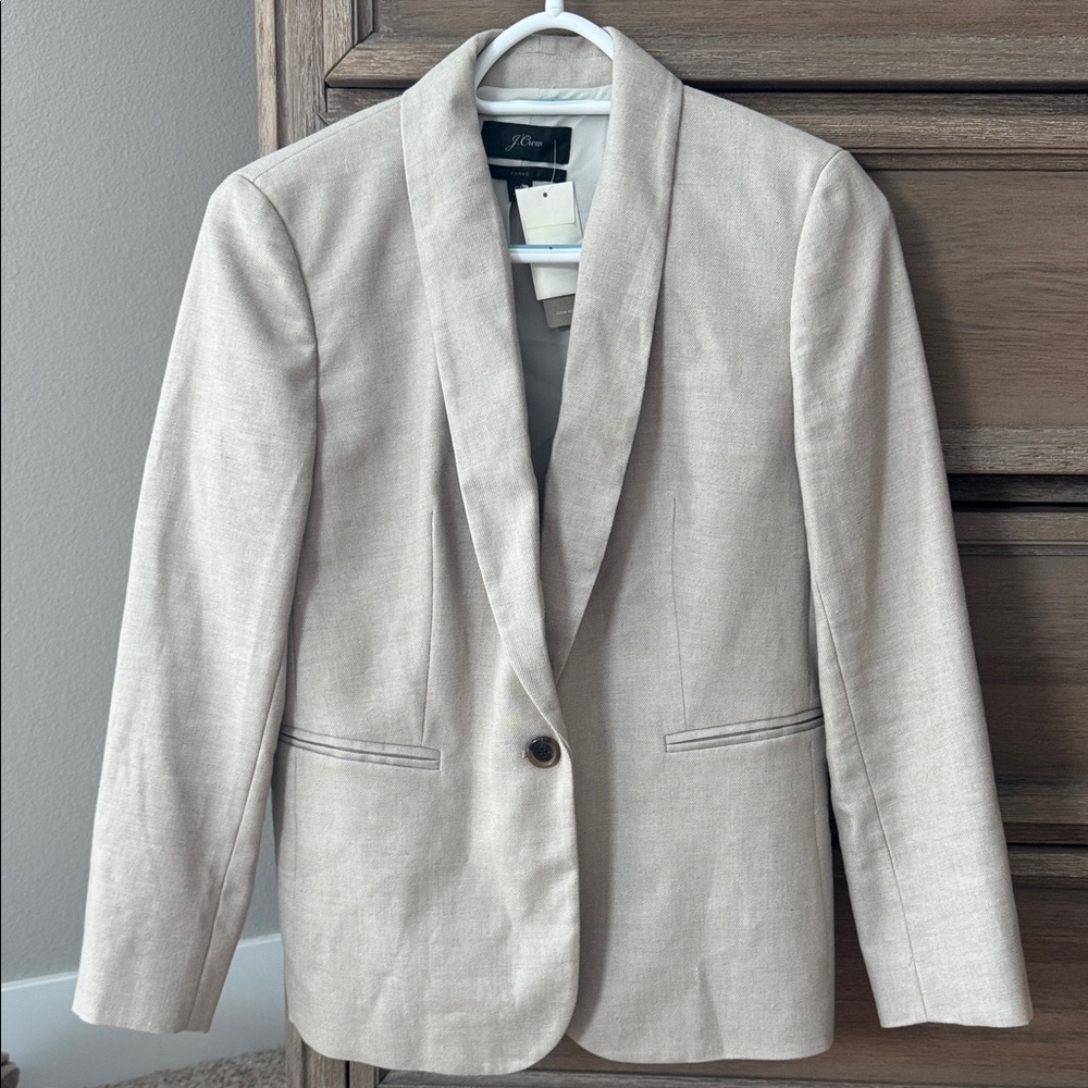 J. Crew Light Tan Blazer with Single Button 6 petite